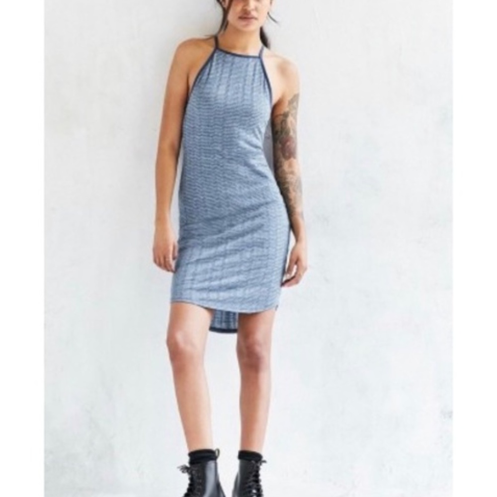 Urban Outfitters Stripe Strappy Backless Halter Dress